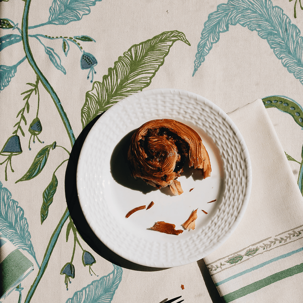 Tuileries Tablecloth Blockprinted Trim - Liza Pruitt