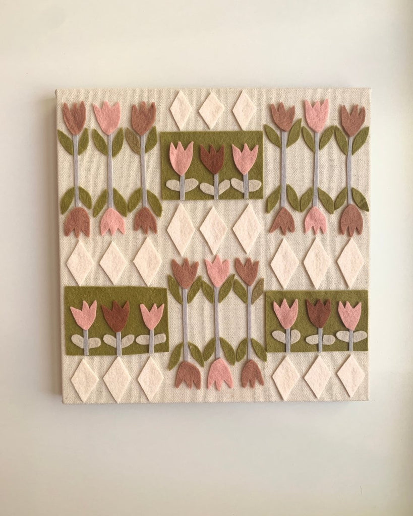 Tulips Quilt Block | 10" h x 10" w - Liza Pruitt