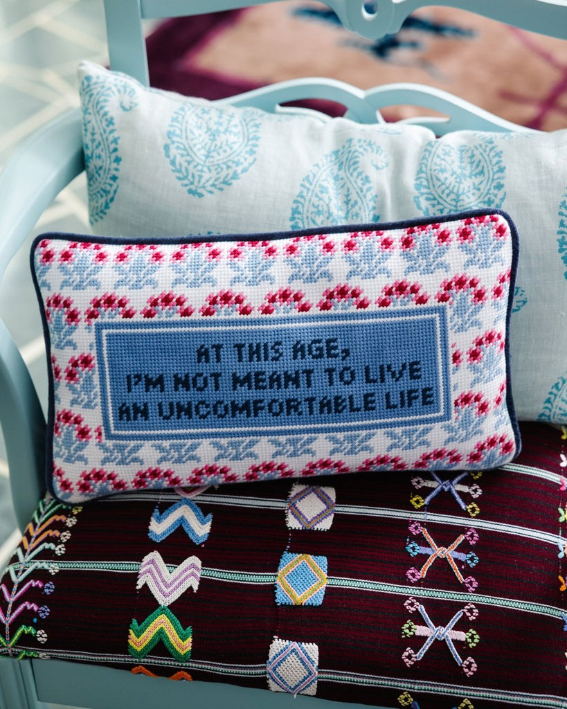 Uncomfortable Needlepoint Pillow - Liza Pruitt