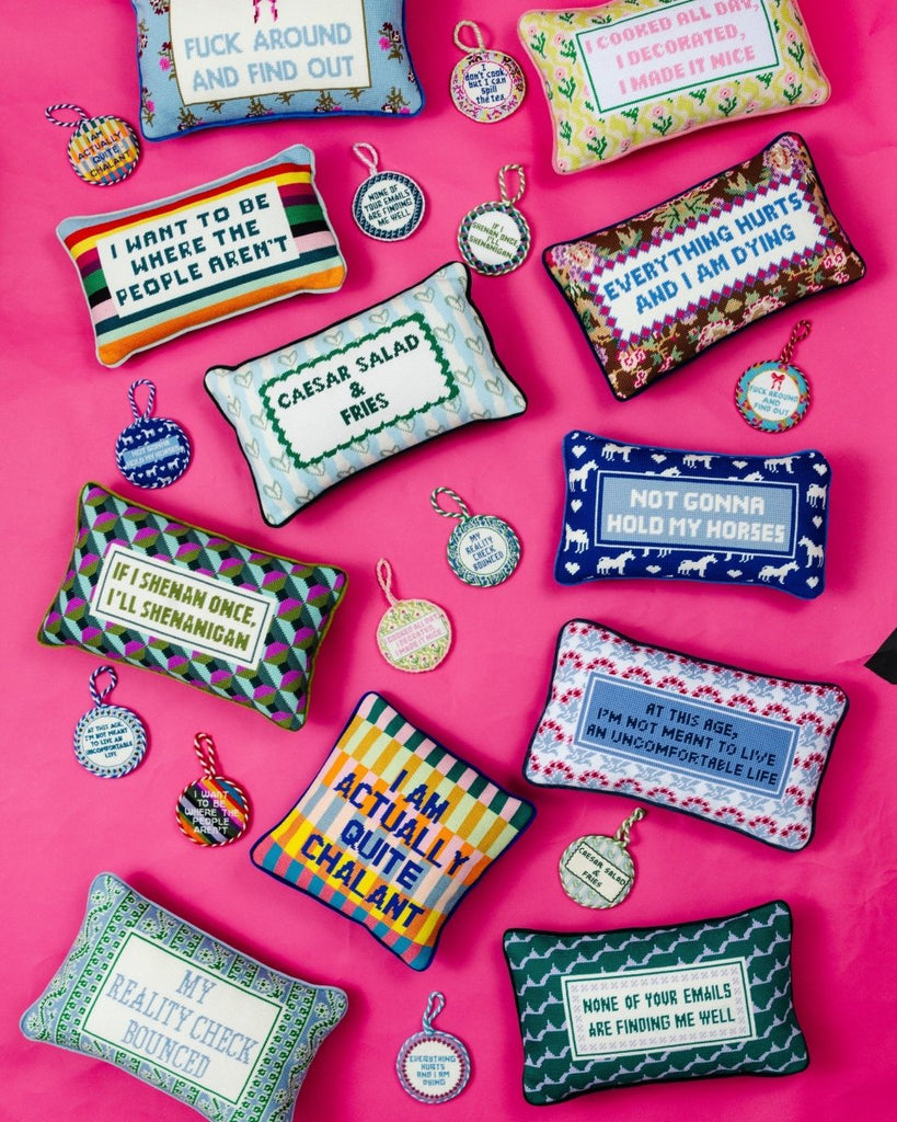 Uncomfortable Needlepoint Pillow - Liza Pruitt