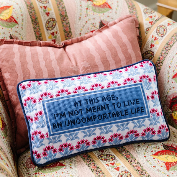Uncomfortable Needlepoint Pillow - Liza Pruitt