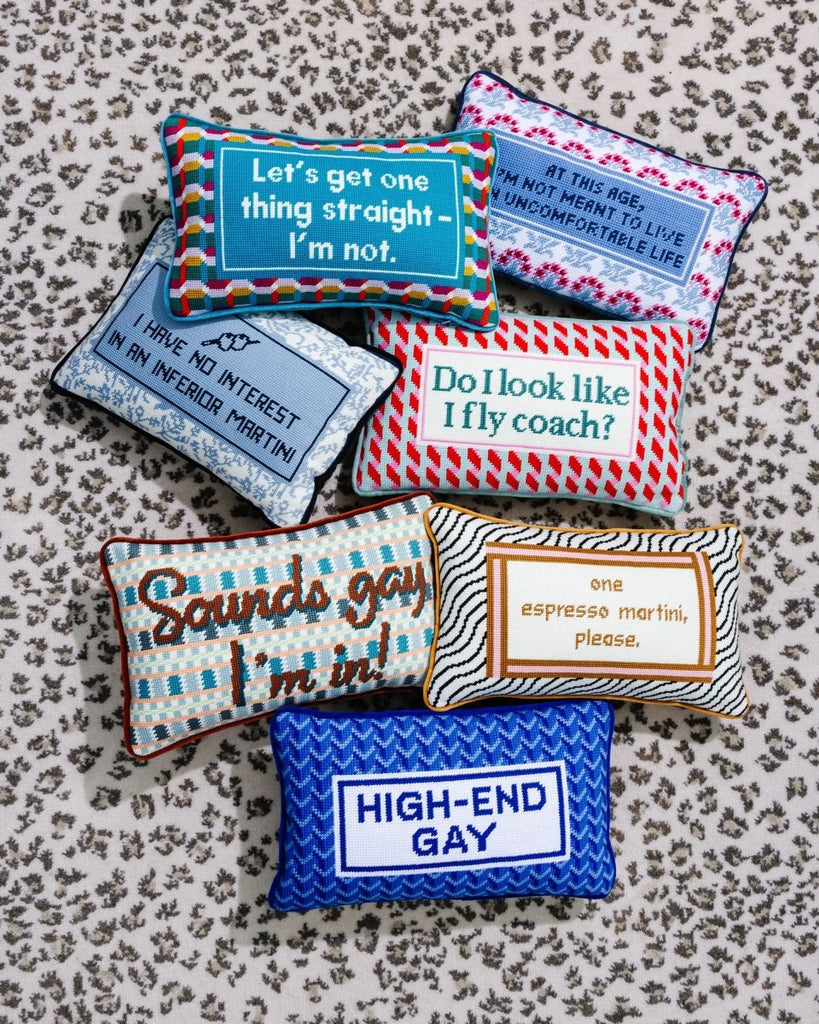 Uncomfortable Needlepoint Pillow - Liza Pruitt
