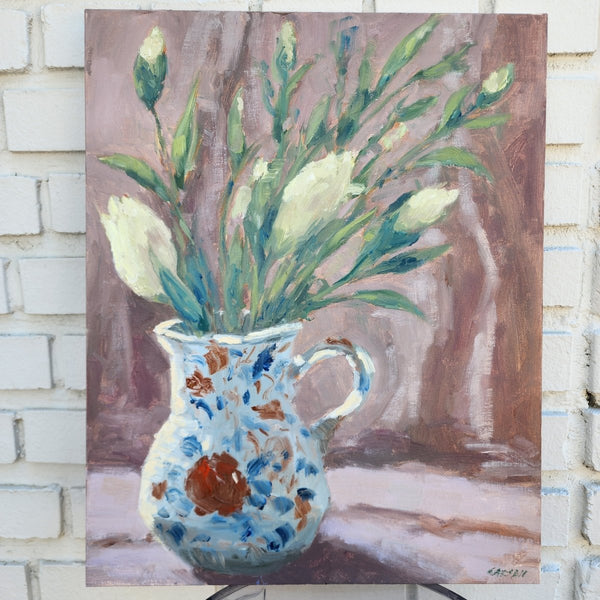 Vase of Unopened Lillies | 16" h x 20" w - Liza Pruitt