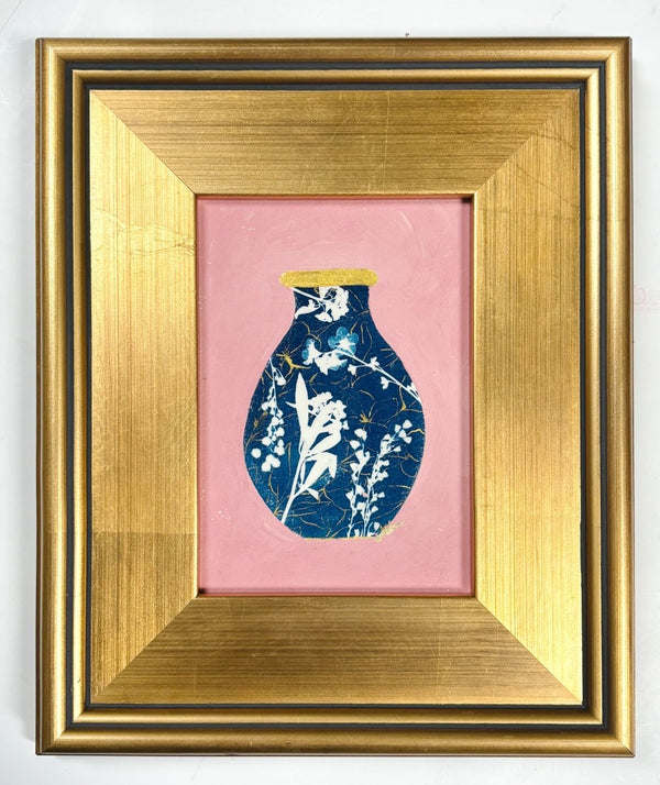 Vase on Pink | 12" h x 10" w | Framed - Liza Pruitt