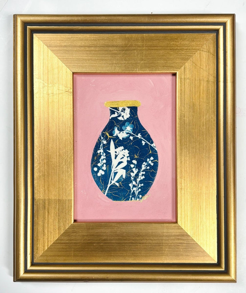 Vase on Pink | 12" h x 10" w | Framed - Liza Pruitt