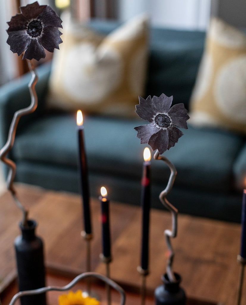 Violet Night Flower Triptych | 30 - 32" h - Liza Pruitt