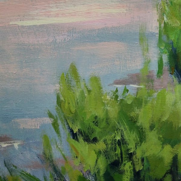 Warm Marsh Sunset | 18" h x 18" w - Liza Pruitt