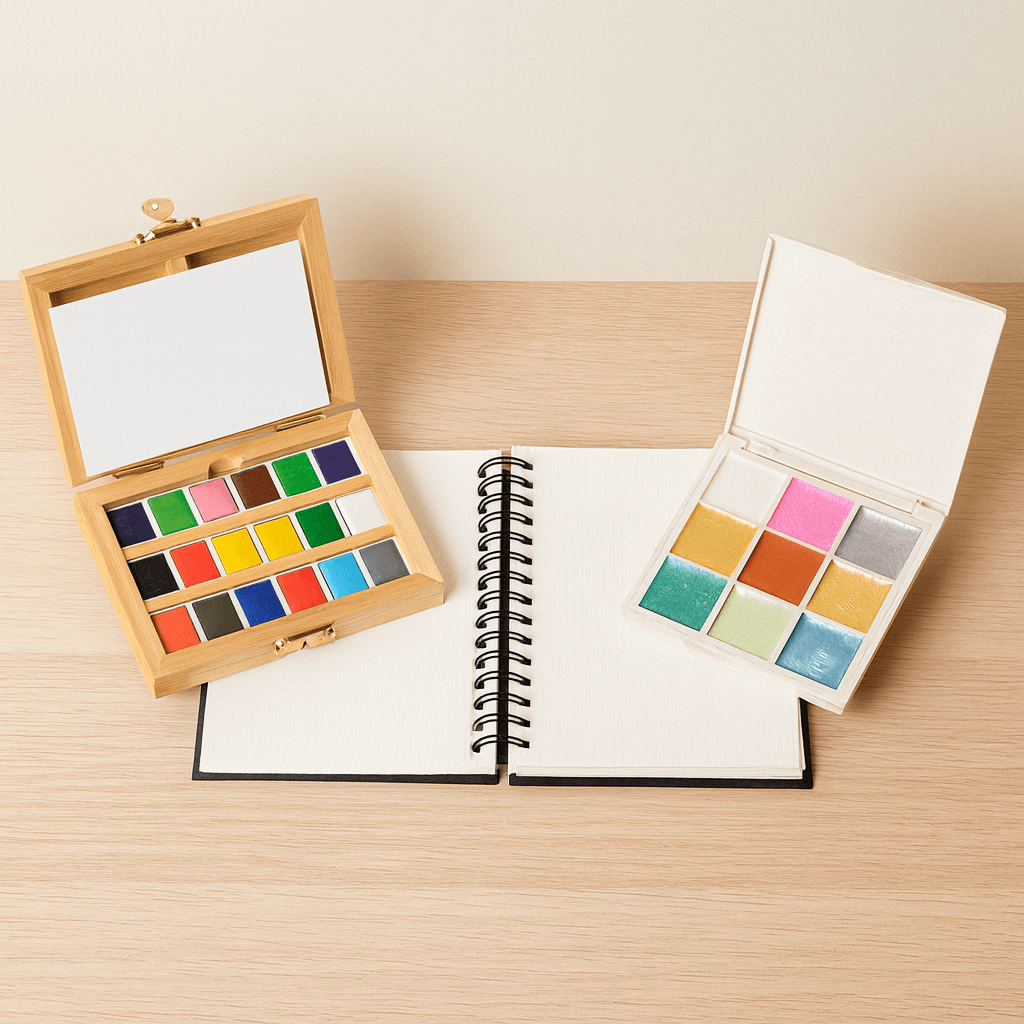 Watercolor Essentials Bundle | Bamboo Case, Metallics, & Paper Pad - Liza Pruitt