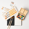 Watercolor Travel Set | Bamboo Case, Brushes, & Paper Pad - Liza Pruitt