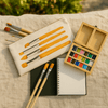 Watercolor Travel Set | Bamboo Case, Brushes, & Paper Pad - Liza Pruitt