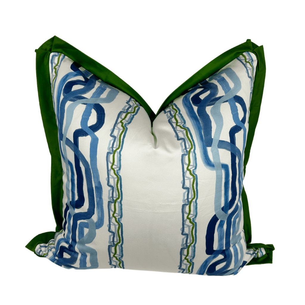 Whiskey Stripe in Forever Blue by Ferrick Mason Pillow Cover - Liza Pruitt