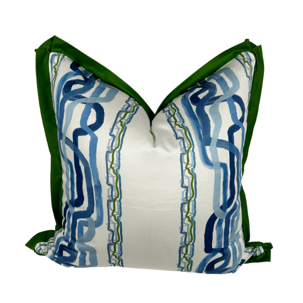 Whiskey Stripe in Forever Blue by Ferrick Mason Pillow Cover - Liza Pruitt