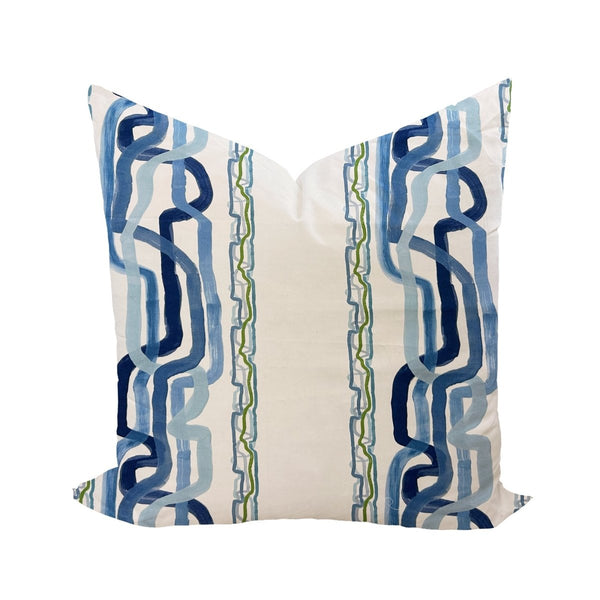 Whiskey Stripe in Forever Blue by Ferrick Mason Pillow Cover - Liza Pruitt