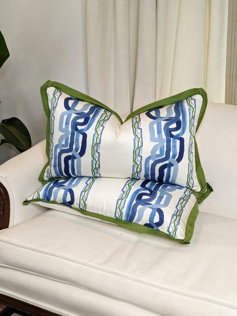 Whiskey Stripe in Forever Blue by Ferrick Mason Pillow Cover - Liza Pruitt