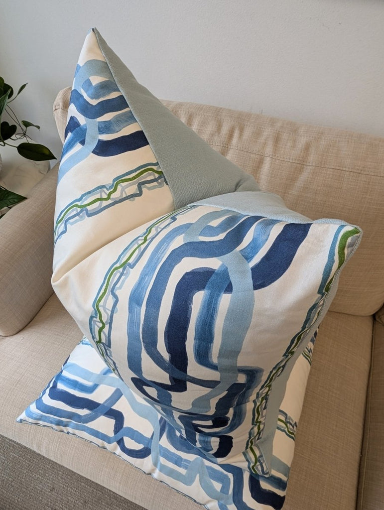 Whiskey Stripe in Forever Blue by Ferrick Mason Pillow Cover - Liza Pruitt