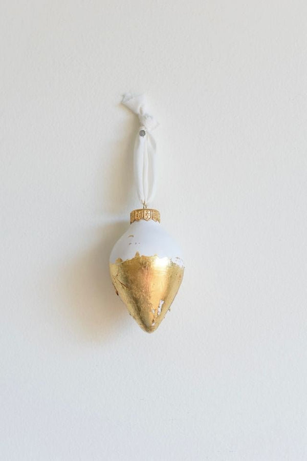 White Christmas Drop Ornament | 3.5" h - Liza Pruitt