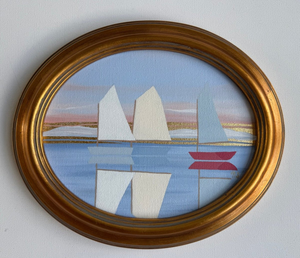 White, Cream & Blue | 10.25" h x 12.25" w | Framed - Liza Pruitt