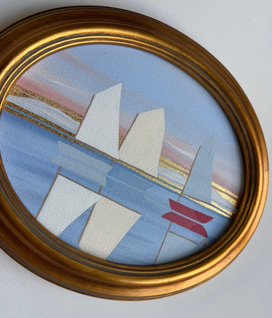 White, Cream & Blue | 10.25" h x 12.25" w | Framed - Liza Pruitt