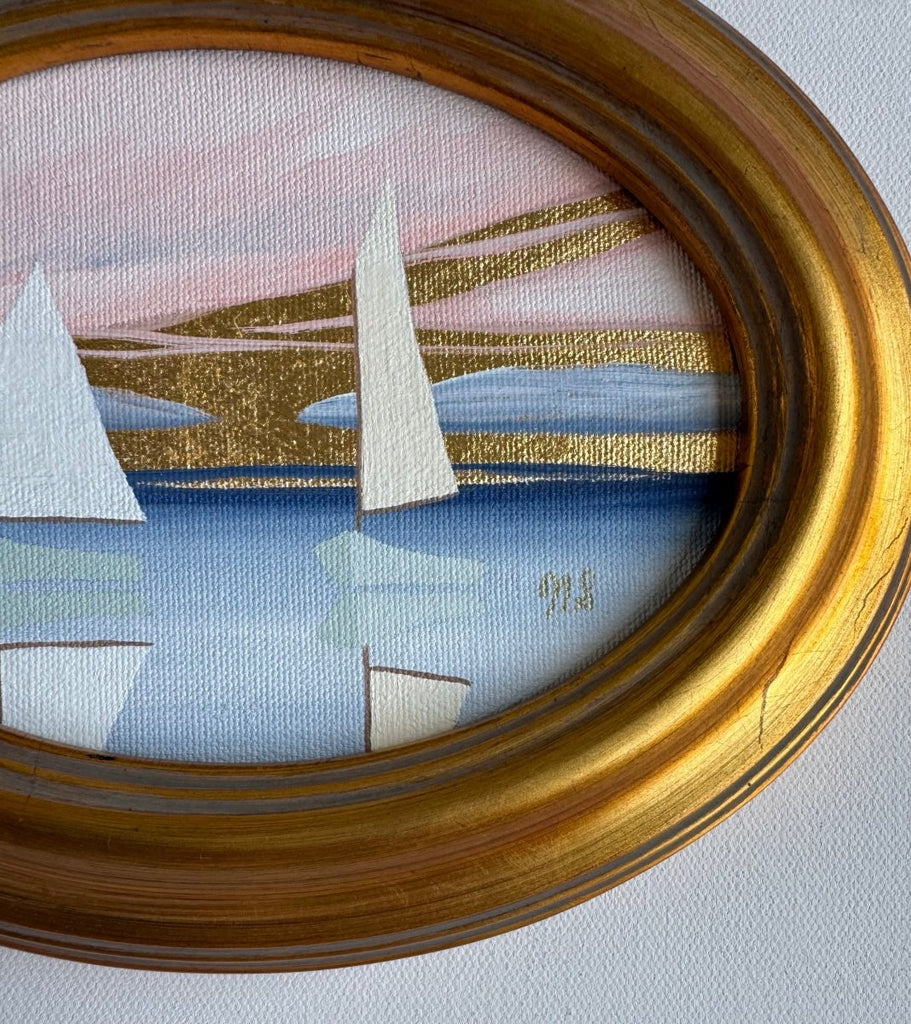 White & Cream Sail | 7.25" h x 9.25" w | Framed - Liza Pruitt