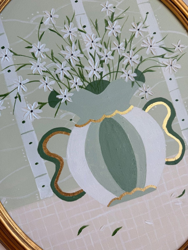 White Daisies | 22.25" h x 18.25" w | Framed - Liza Pruitt
