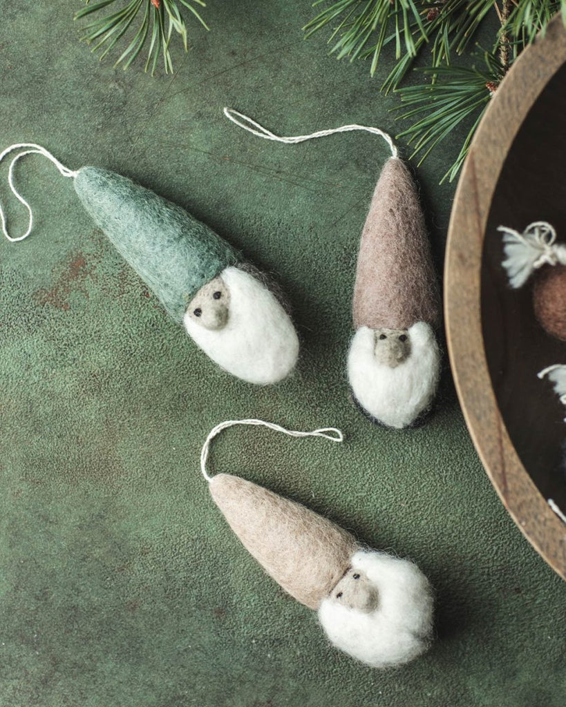 Woodland Gnome Ornament - Set of 3 - Liza Pruitt