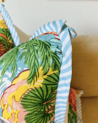 WWH Fave :: Thibaut's Pagoda Trees in Pink and Green w/ Carlisle Stripe Flange - Liza Pruitt