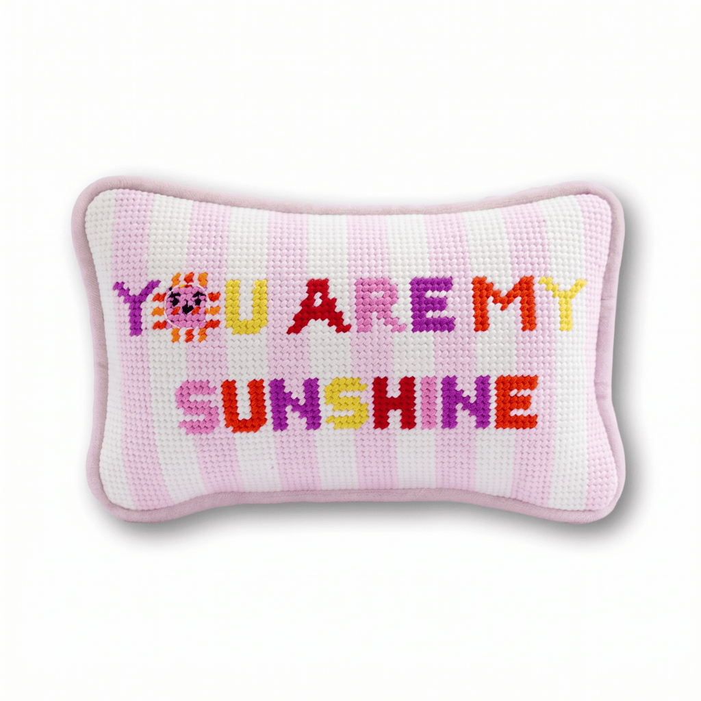 You Are My Sunshine Mini Needlepoint Pillow - Liza Pruitt