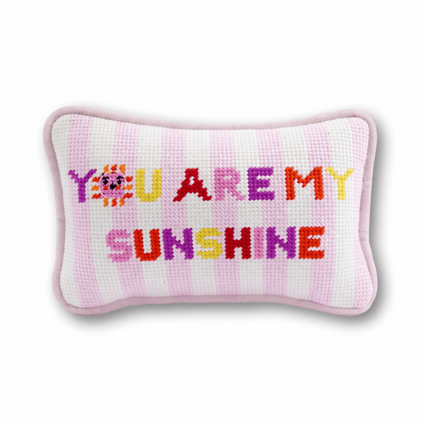 You Are My Sunshine Mini Needlepoint Pillow - Liza Pruitt
