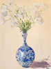 Anemones in Curving Chinoiserie Vase | 24" h x 18" w - Liza Pruitt