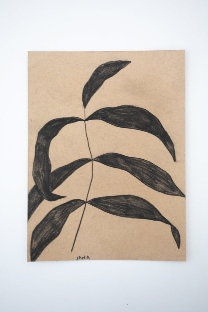Black Botanical I | 8" h x 6" w - Liza Pruitt