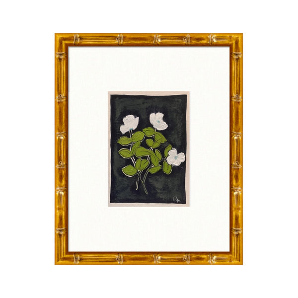 Black & Green Flora 2 | 14" h x 11" w | Framed - Liza Pruitt