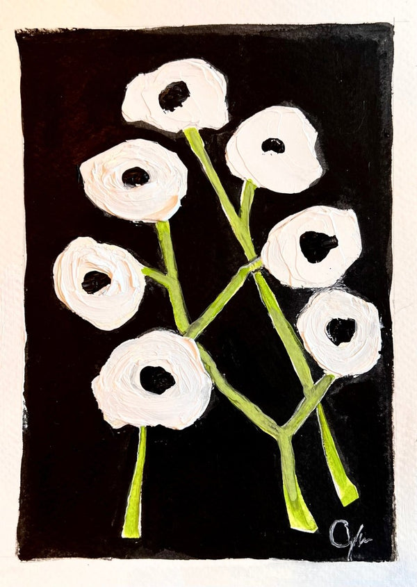 Black & White Flora 7 | 7" h x 5" w - Liza Pruitt