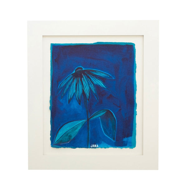 Blue Echinacea | 19.75" h x 17.25" w - Garden Club - Liza Pruitt