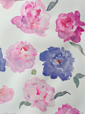 Blue (Peony) | 24" h x 18" w - Liza Pruitt