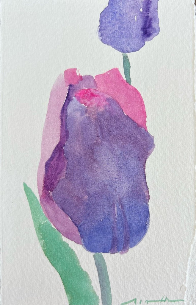 Blue Violet Tulips | 6.5" h x 4.25” w - Liza Pruitt