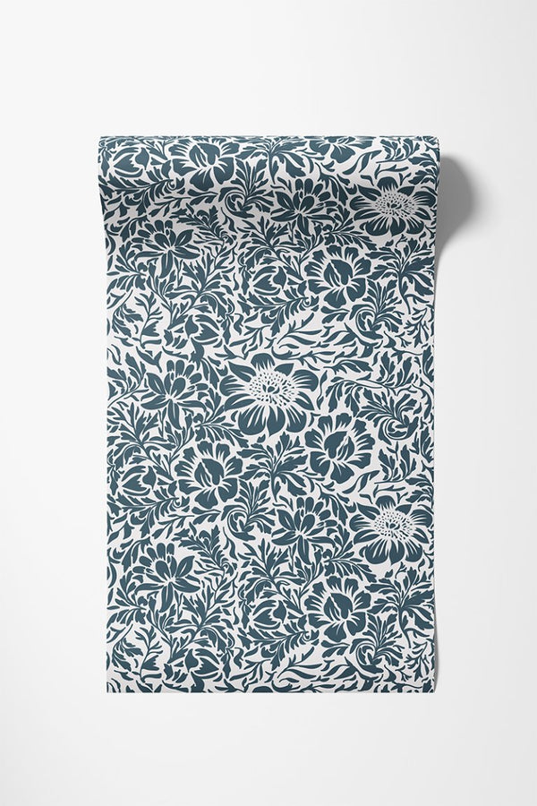 Blue & White Botanical Wallpaper - Liza Pruitt
