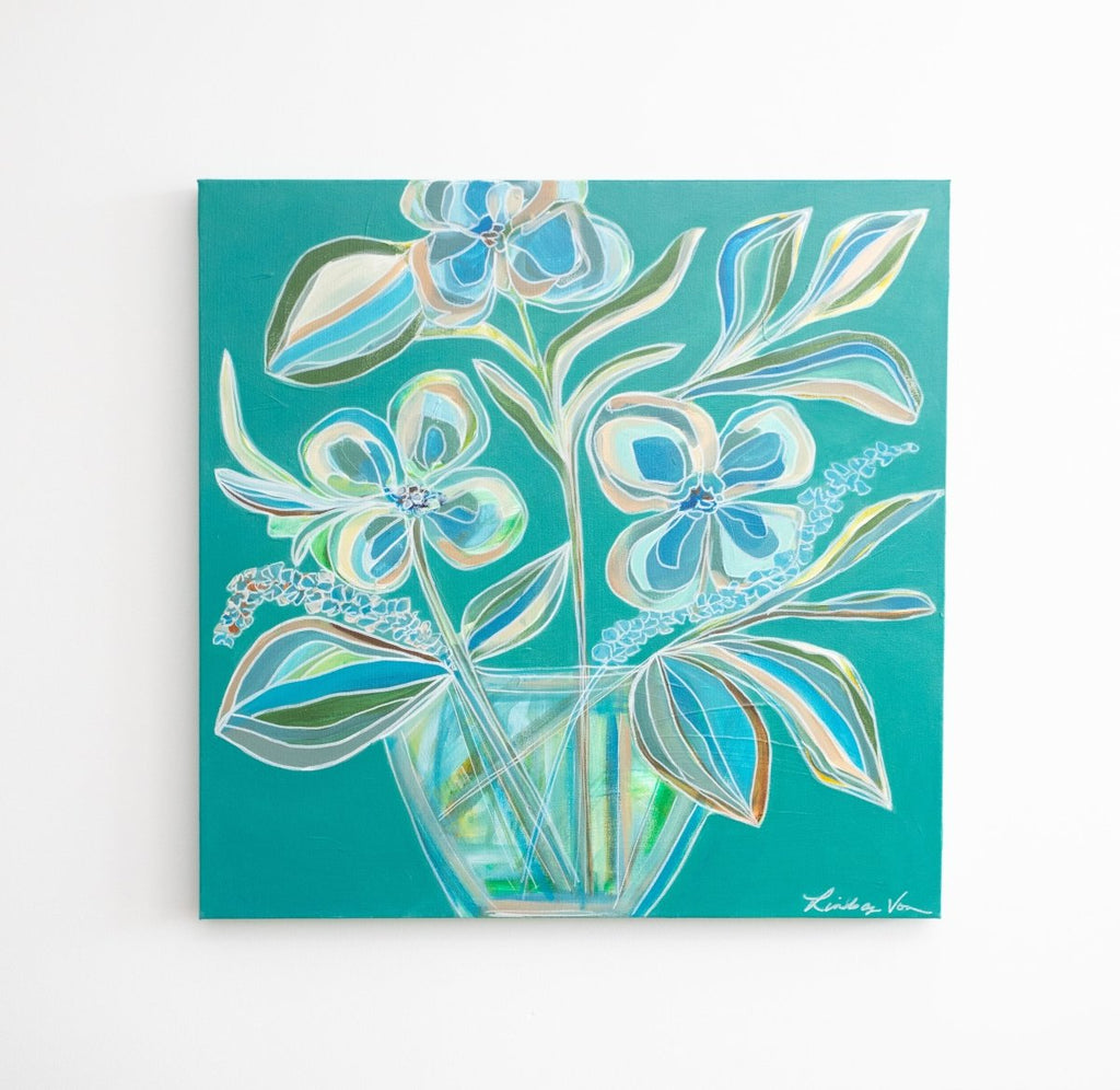 Calypso Floral Abstract | 24" h x 24" w - Liza Pruitt