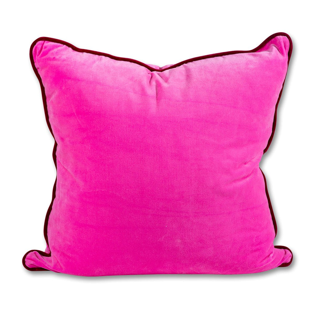 Charliss Velvet Pillow - Neon Pink + Wine - Liza Pruitt