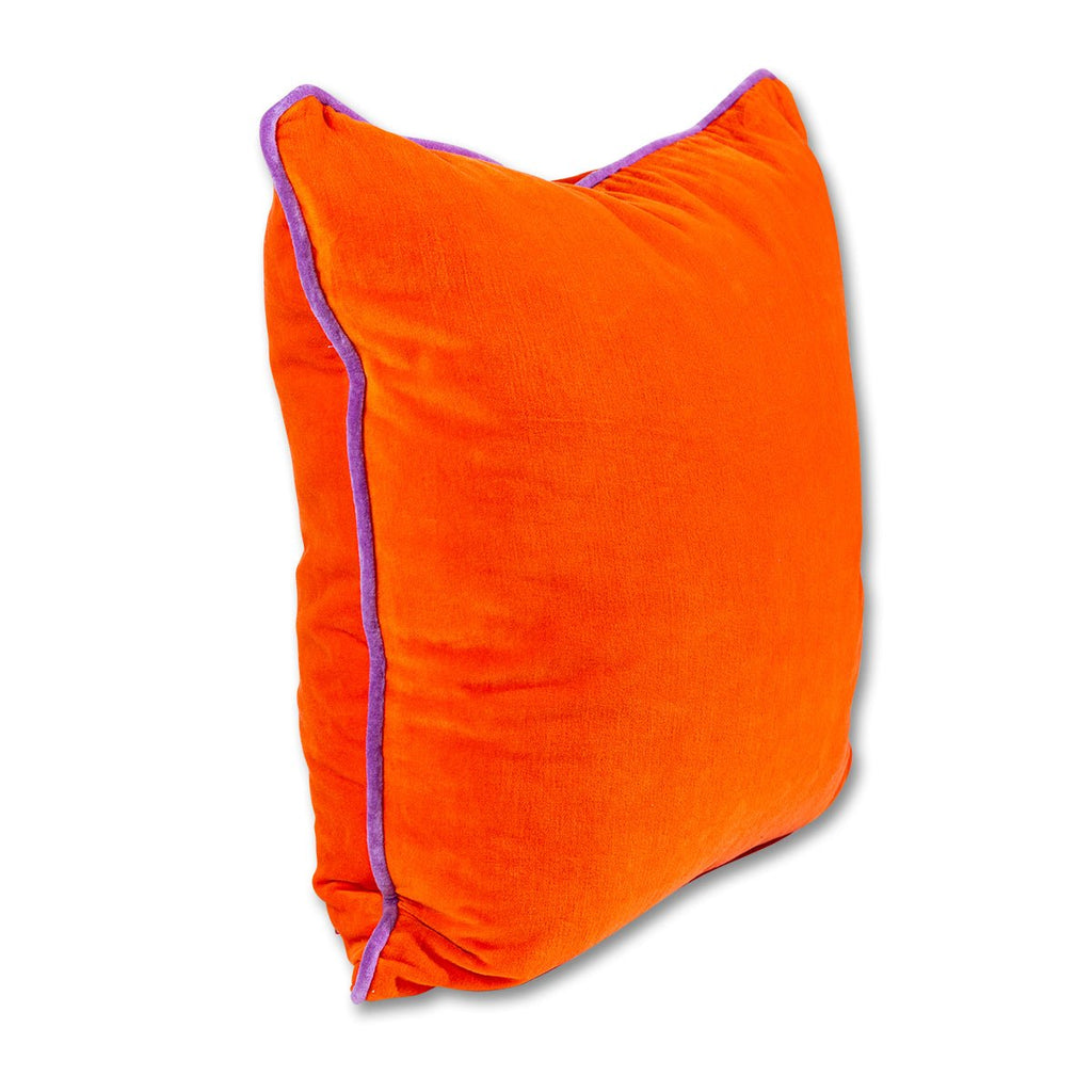 Charliss Velvet Pillow - Orange + Lilac - Liza Pruitt