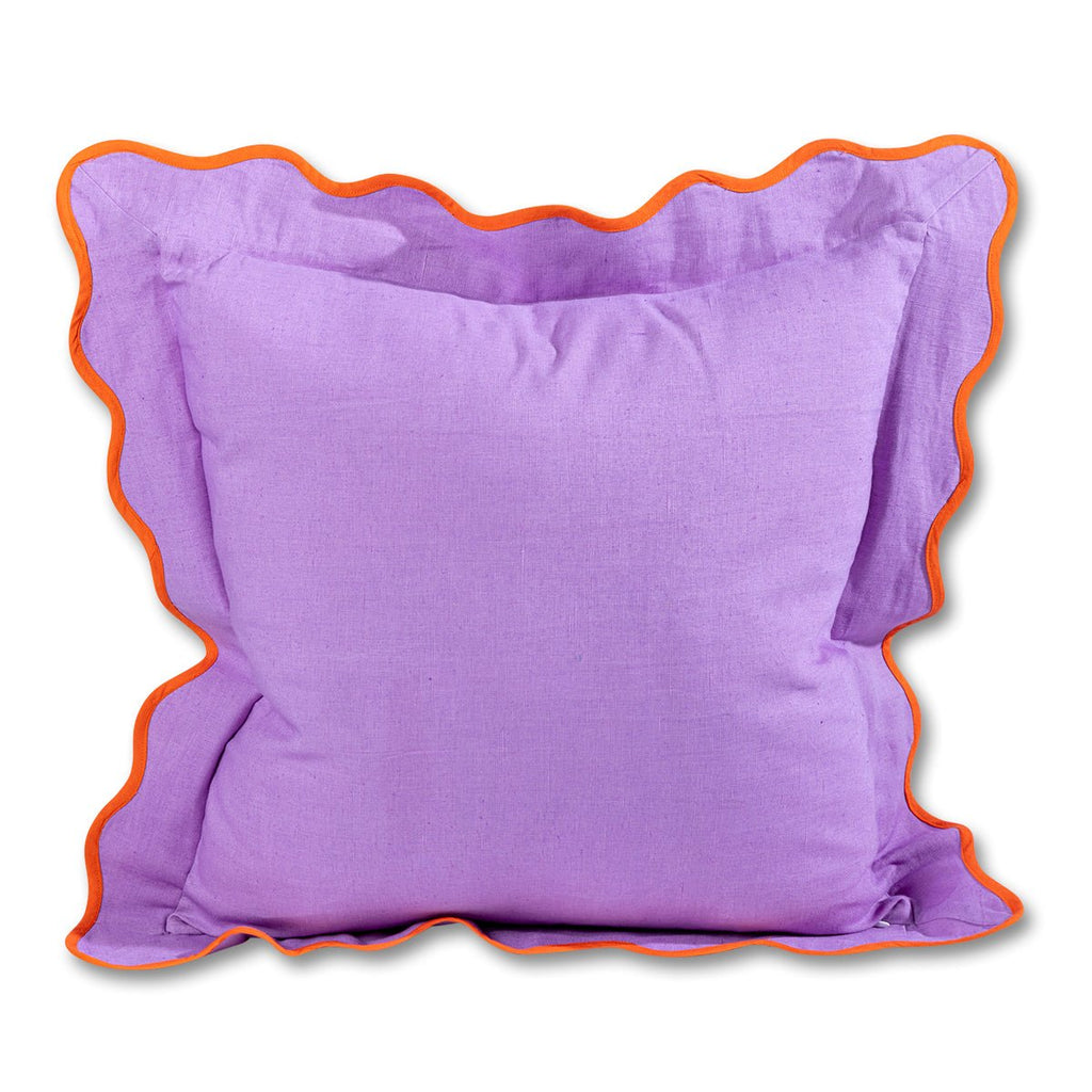 Darcy Linen Pillow - Lilac + Orange - Liza Pruitt
