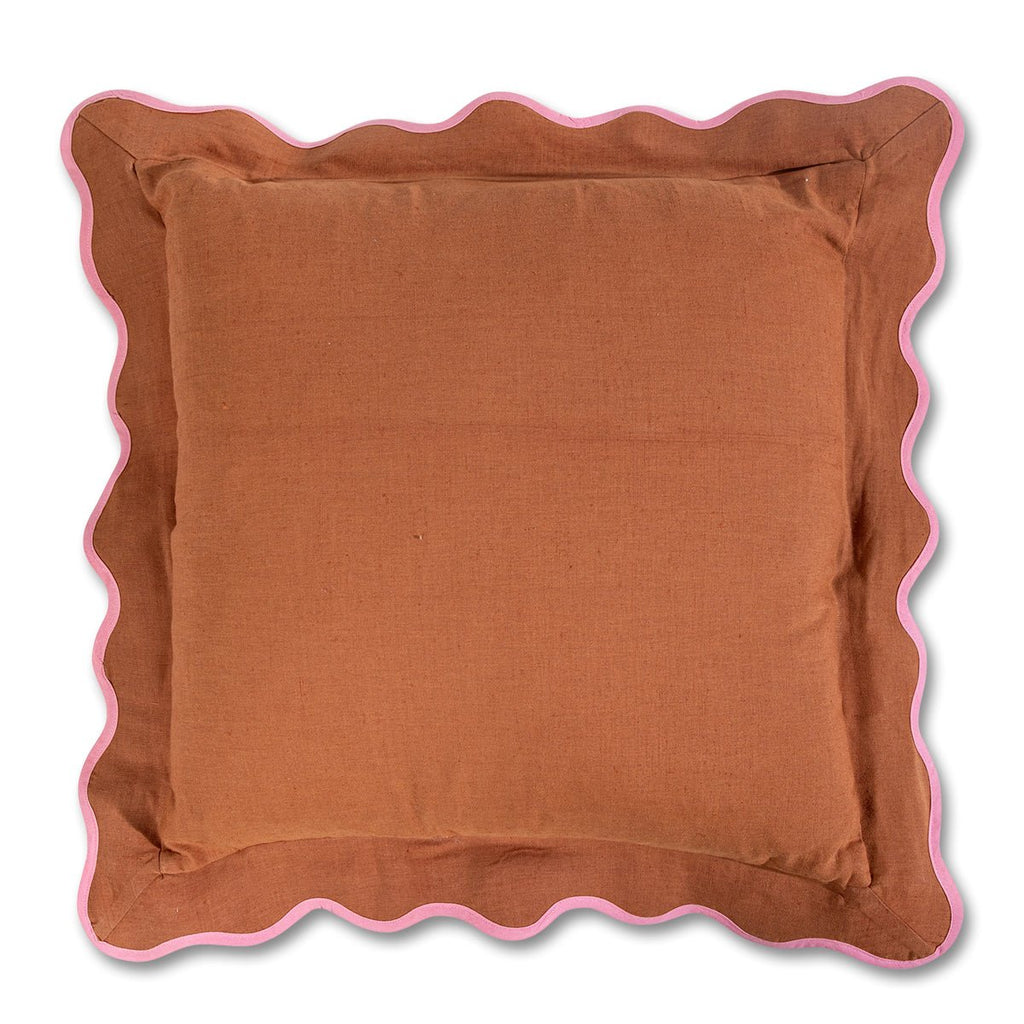 Darcy Linen Pillow - Rust + Light Pink - Liza Pruitt