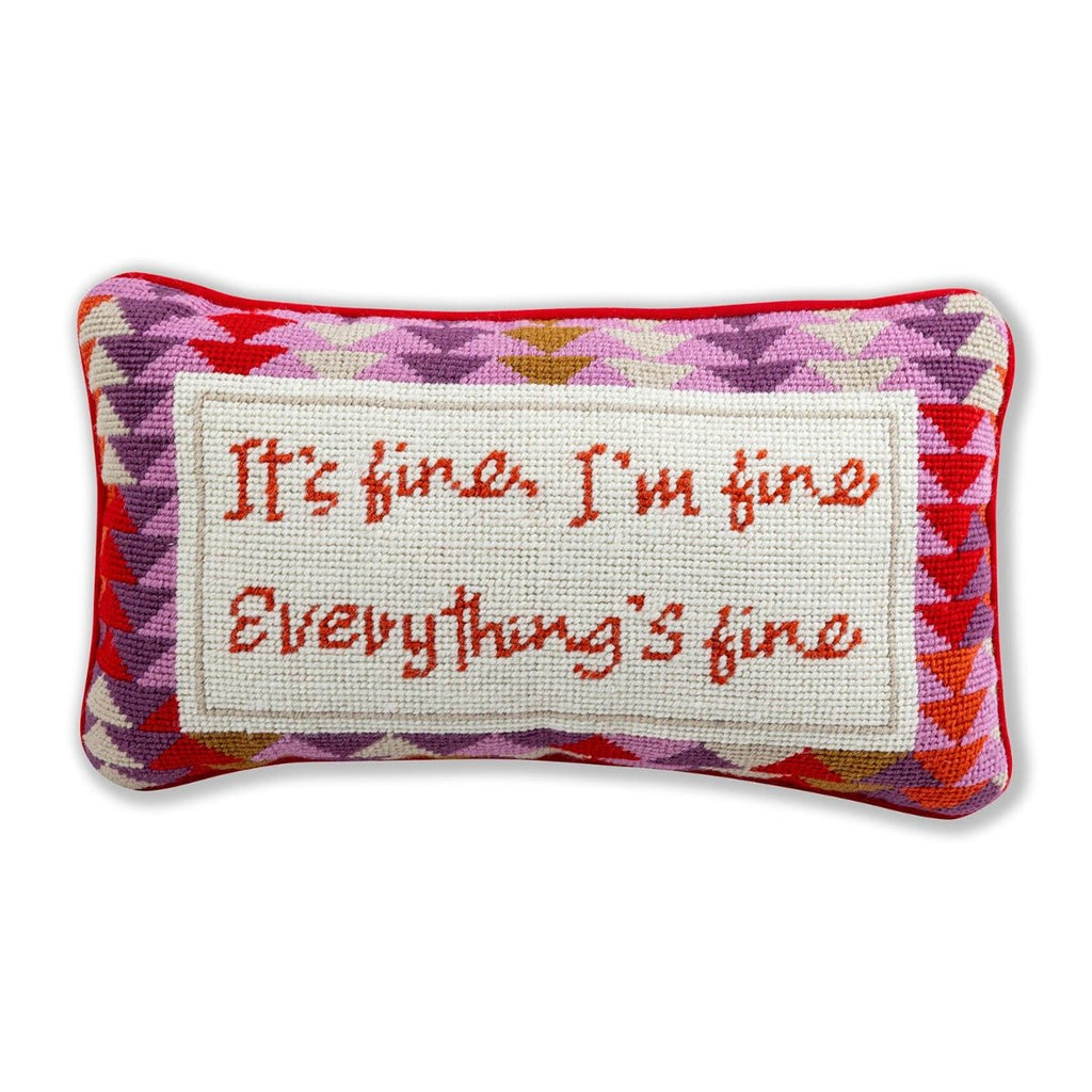 Everything's Fine Needlepoint Pillow - Liza Pruitt