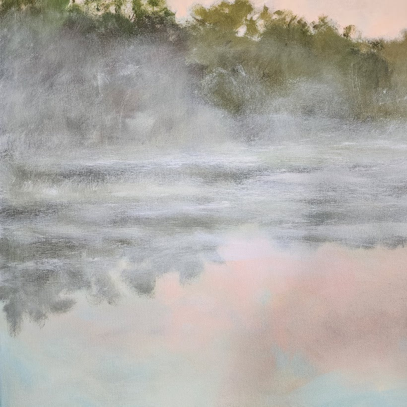 Foggy River Sunrise | 40" h x 60" w - Liza Pruitt