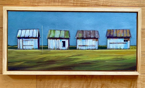 Four Shacks in a Row | 12.5" h x 28" w | Framed - Liza Pruitt
