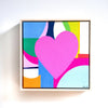 Geometric Fucshia Heart | 13" h x 13" w | Framed - Liza Pruitt