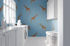Giraffe Light Blue Wallpaper - Liza Pruitt