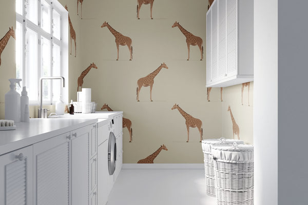 Giraffe Light Tan Wallpaper - Liza Pruitt