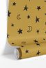 Gold and Black Stars Wallpaper - Liza Pruitt