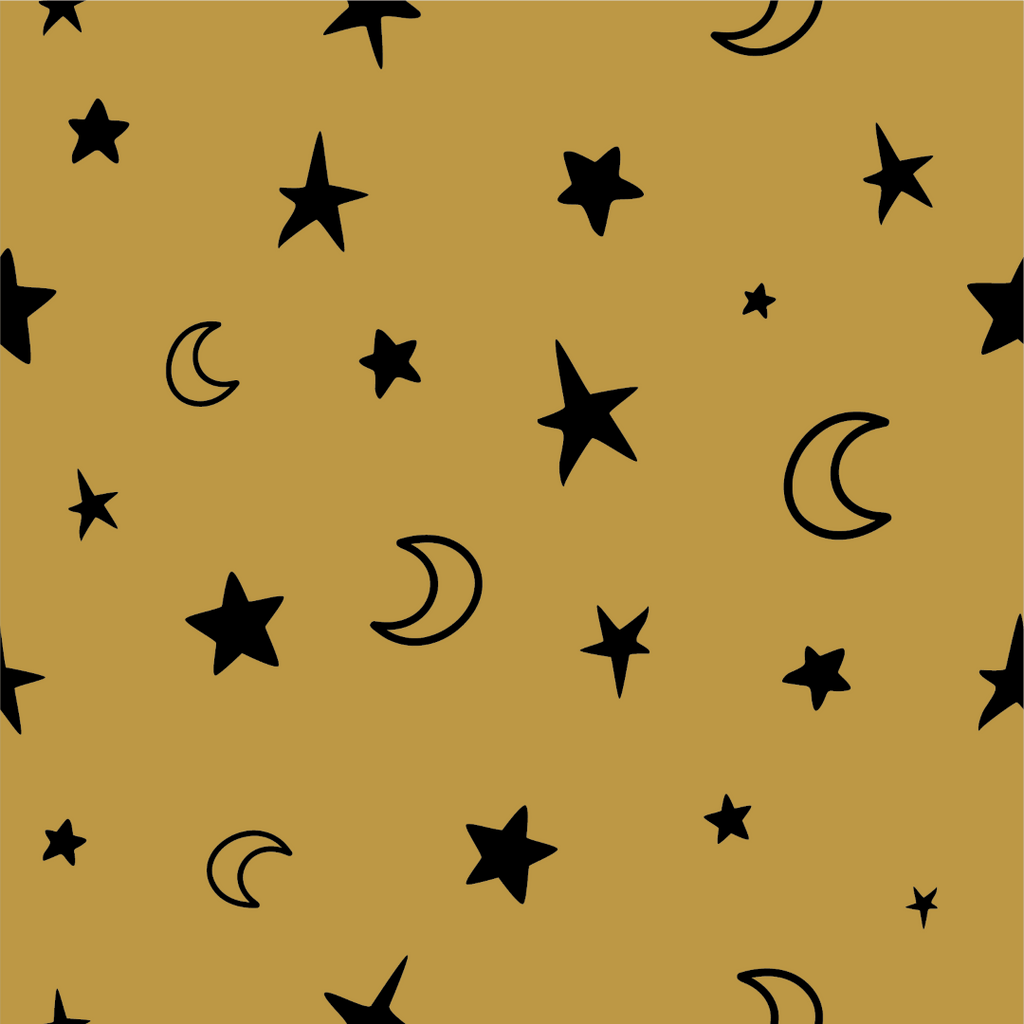 Gold and Black Stars Wallpaper - Liza Pruitt