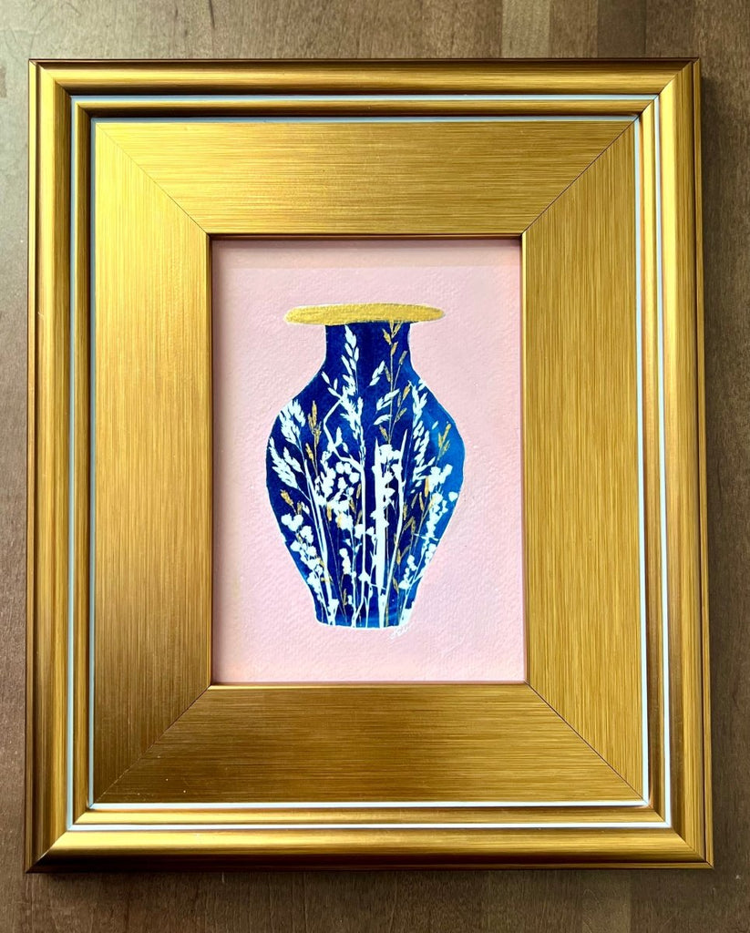 Grasses Ginger Jar | 12" h x 10" w | Framed - Liza Pruitt